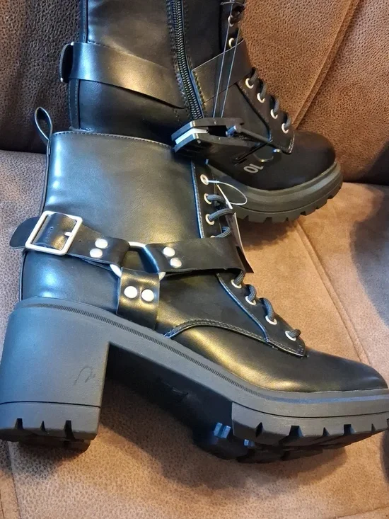 No Boundaries Black Combat Boots for Women Size 10 - Picture 7 of 7